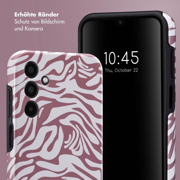 Selencia Vivid Tough Back Cover für das Samsung Galaxy A15 (5G/4G) - Trippy Swirl Dark Rose