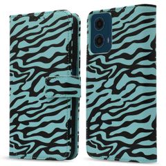 imoshion Design Klapphülle Motorola Moto G34 - Black Blue Stripes