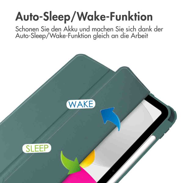 imoshion Trifold Hardcase Klapphülle Apple iPad 11 (2025) 11 Zoll A16 / iPad 10 (2022) 10.9 Zoll - Grün