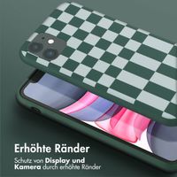 Selencia SilikonHülle design mit abnehmbarem Band Apple iPhone 11 - Irregular Check Green