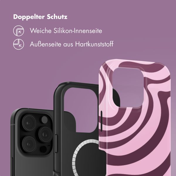 Selencia Vivid Rückabdeckung mit MagSafe Apple iPhone 16 Pro - Wavy Swirl Pink Plum