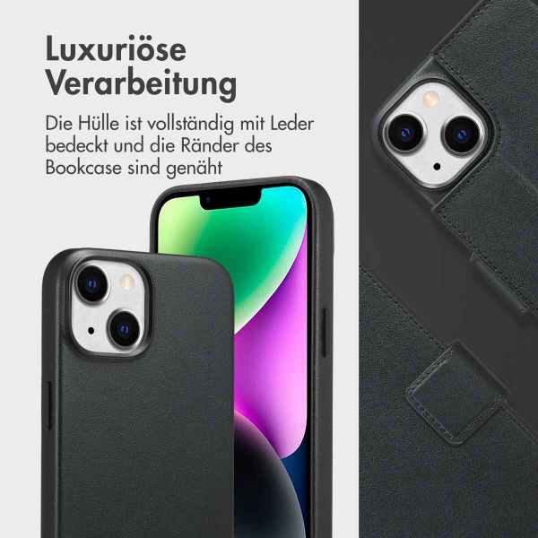 Accezz 2-in-1 Klapphülle aus Leder mit MagSafe für das iPhone 14 - Onyx Black