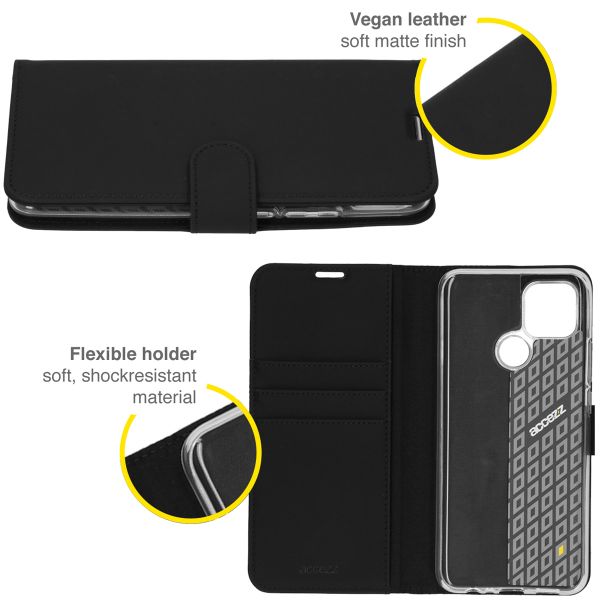 Accezz Wallet TPU Klapphülle Oppo A15 - Schwarz