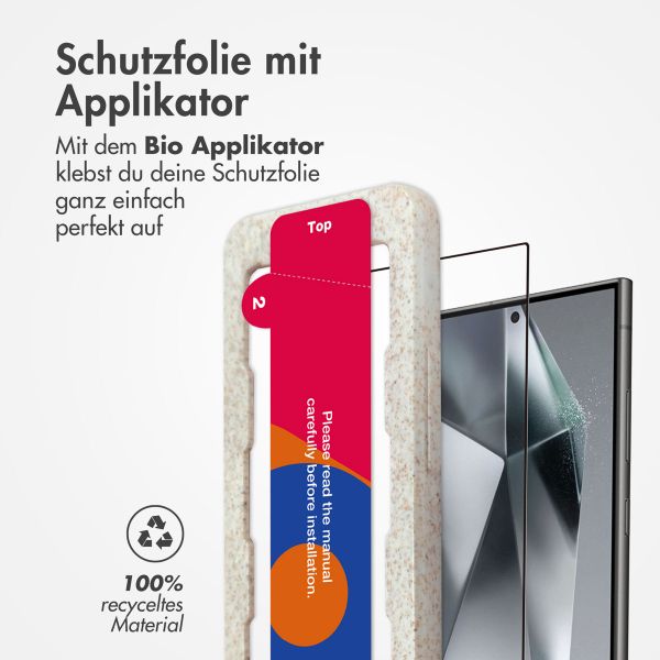 Accezz Vollflächige Schutzfolie aus gehärtetem Glas mit Applikator für das Samsung Galaxy S24 Ultra - Transparent