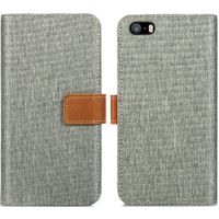 imoshion Luxuriöse Canvas-Klapphülle iPhone SE / 5 / 5s - Grau