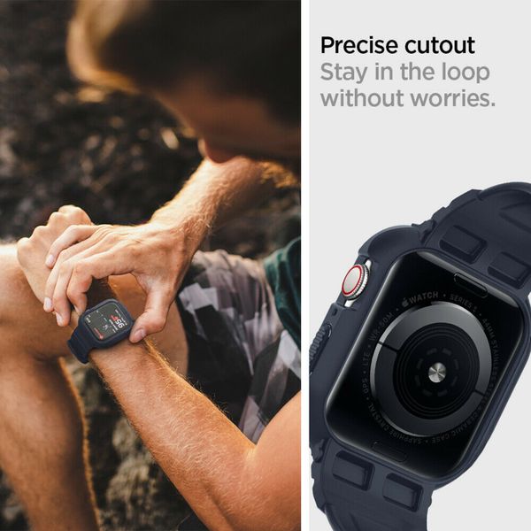 Spigen Rugged Armor™ Pro Case Dunkelblau für die Apple Watch 44 mm / 45 mm