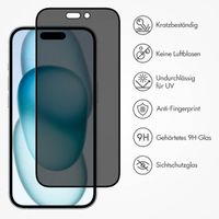 Accezz Privacy Displayschutz aus gehärtetem Glas für das Apple iPhone 14 Pro Max / 15 Plus / 16 Plus