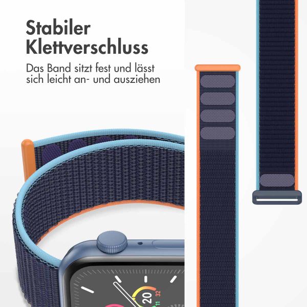 imoshion Nylonarmband für das  Apple Watch Series 1 t/m 9 / SE (38/40/41 mm) | Series 10 / 11 (42 mm) - Dark Navy Blue