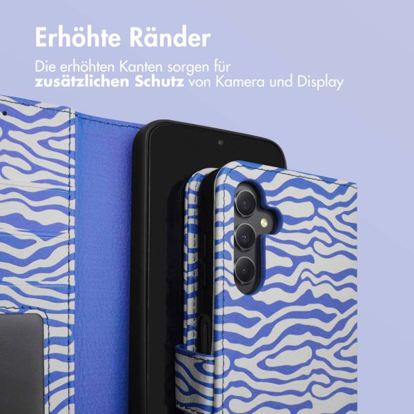 imoshion ﻿Design Klapphülle für das Samsung Galaxy A34 (5G) - White Blue Stripes