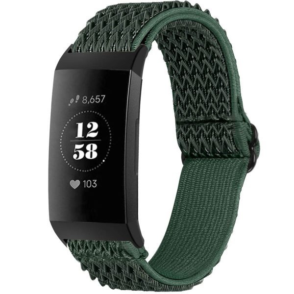 imoshion Elastische Nylonarmband für das Fitbit Charge 3 / 4 - Grün