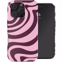 Selencia Vivid Back Cover Apple iPhone 16 Pro - Wavy Swirl Pink Plum