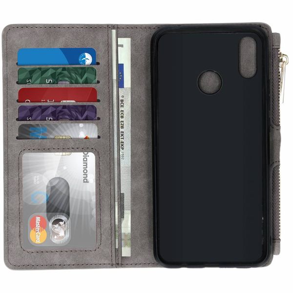 Luxuriöse Portemonnaie-Klapphülle Grau Huawei P Smart Plus