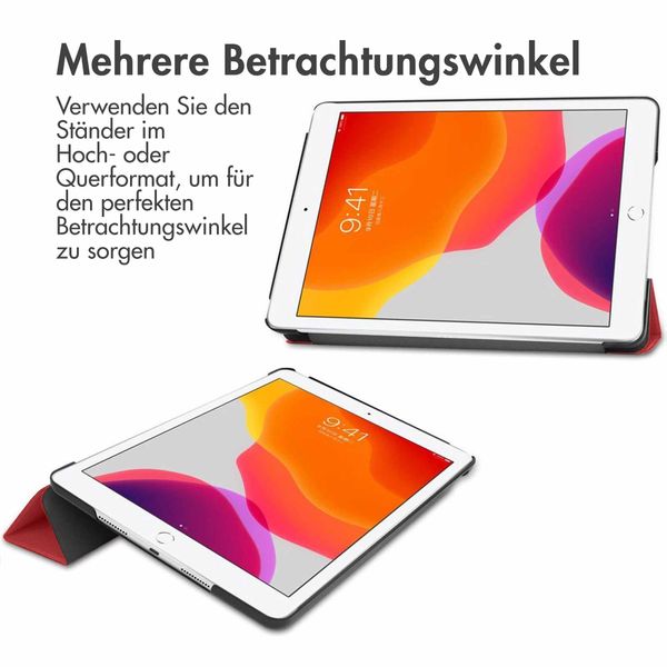 imoshion Trifold Klapphülle Apple iPad 9 (2021) 10.2 Zoll / iPad 8 (2020) 10.2 Zoll / iPad 7 (2019) 10.2 Zoll - Rot