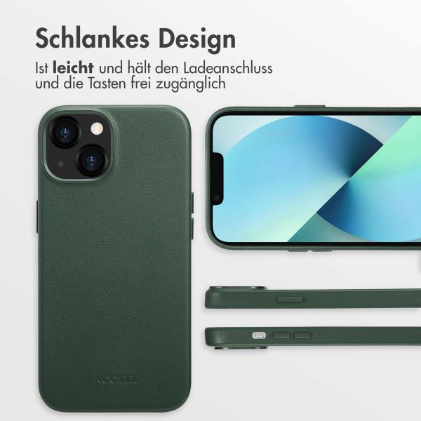 Accezz MagSafe Leather Backcover Apple iPhone 13 - Cedar Green