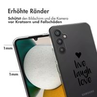 imoshion Design Hülle für das Samsung Galaxy A34 (5G) - Live Laugh Love - Schwarz