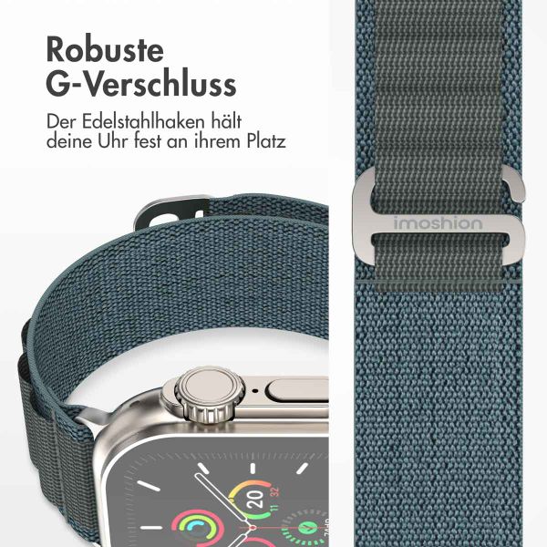 imoshion Nylon-Armband Alpine für die Apple Watch Series 1 bis 9 / SE (38/40/41 mm) | Series 10 (42 mm) - Blau