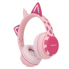 imoshion Kabellose Kinderkopfhörer Unicorn LED Light - Dezibelbegrenzer - Mit AUX-Kabel - Pink / Hot Pink