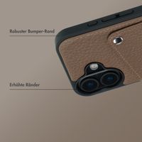 Selencia Riva Back Cover mit Kartenfach Apple iPhone 16 - Mocha Brown