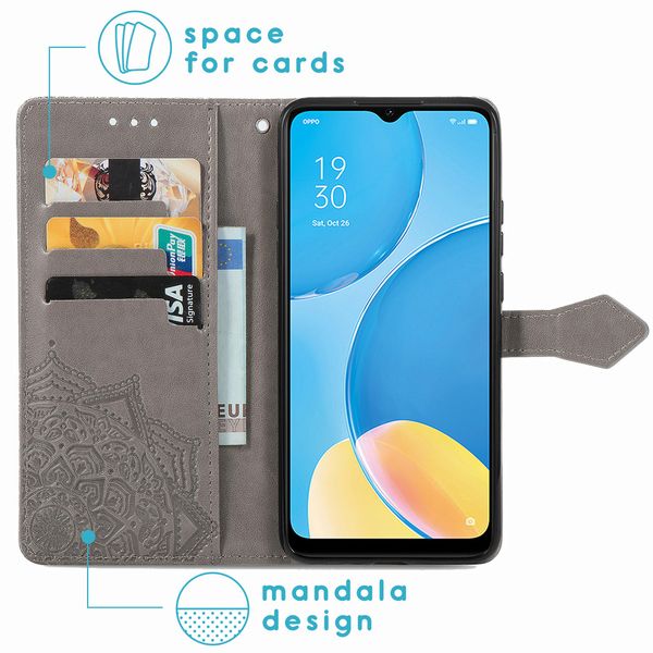 imoshion Mandala Klapphülle Oppo A15- Grau