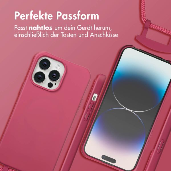 imoshion Color Backcover mit abnehmbarem Handykette und MagSafe Apple iPhone 14 Pro Max - Raspberry