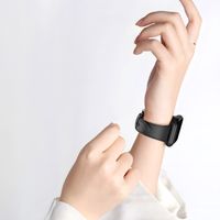 WiWu Vintage Lederarmband für das  Apple Watch Series 1 t/m 9 / SE (38/40/41 mm) | Series 10 / 11 (42 mm) - Schwarz