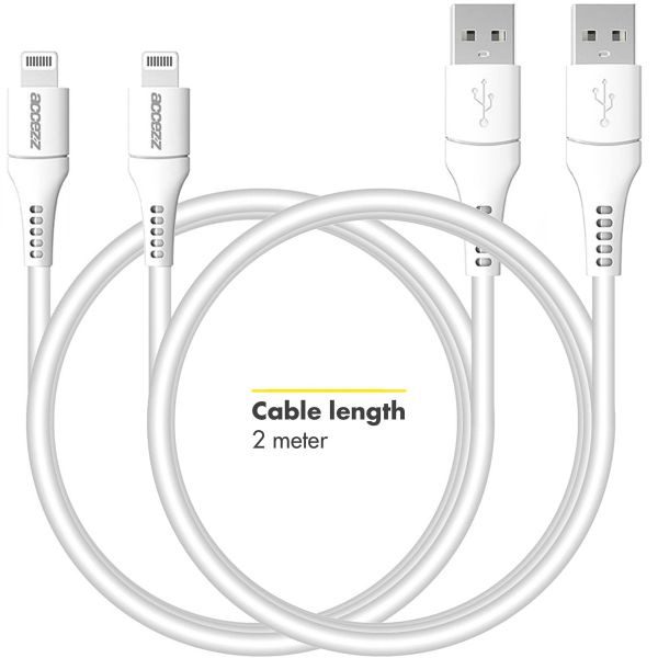 Accezz 2 Pack MFI-zertifiziertes Lightning- auf USB-Kabel - 2 m - Weiß