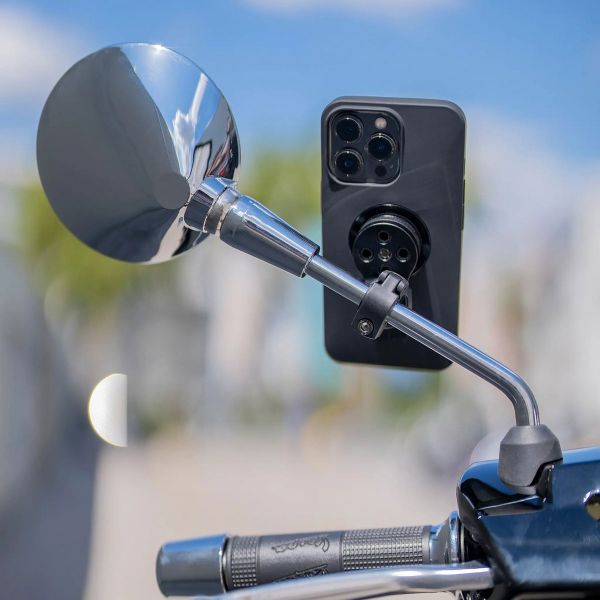 SP Connect Mirror Mount Pro SPC+ - Handyhalterung für Motorrad und Roller – Spiegelbefestigung – Verstellbar - Schwarz