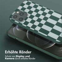 Selencia SilikonHülle design mit abnehmbarem Band Apple iPhone 12 Pro Max - Irregular Check Green