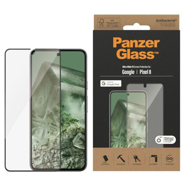 PanzerGlass Ultra-Wide Fit Antibakterieller Displayschutz für das Google Pixel 8