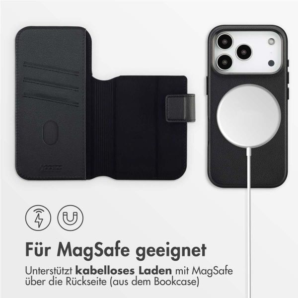 Accezz 2-in-1 Klapphülle aus Leder mit MagSafe Apple iPhone 17 Pro - Onyx Black