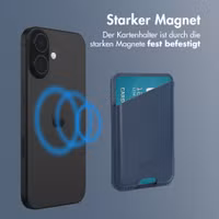 Accezz Magnetischer Lederkartenhalter - Geeignet für Apple Find My - Nightfall Blue