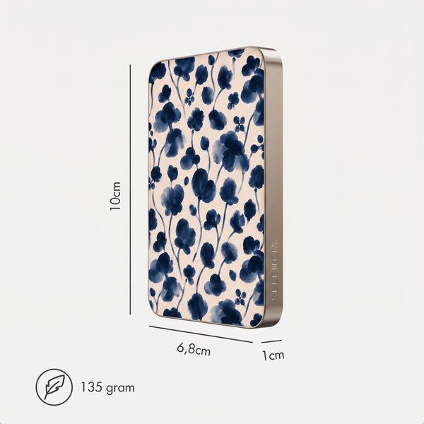 Selencia Vivid Powerbank 5.000 mAh - MagSafe und Qi - Desert Gold / Midnight Blossom