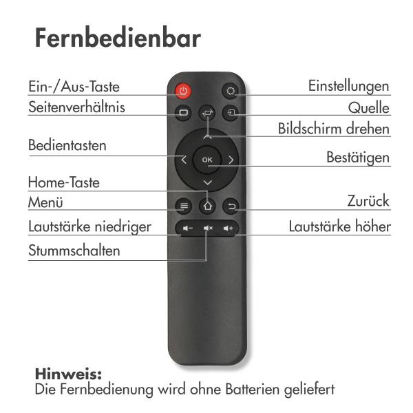 imoshion ﻿Mini Projektor - Mini Beamer WiFi - 3400 Lumen - Weiß