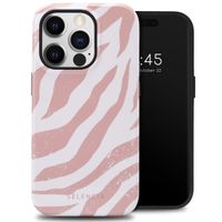 Selencia Vivid Tough Back Cover für das iPhone 14 Pro - Colorful Zebra Old Pink