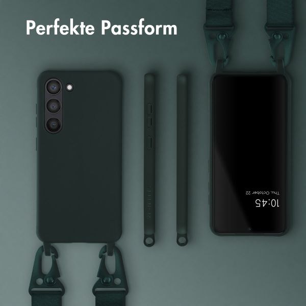 Selencia SilikonHülle mit abnehmbarem Band Samsung Galaxy S23 - Dunkelgrün