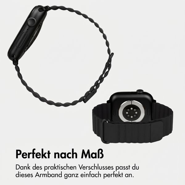 imoshion Magnetisches Kunstlederarmband für Apple Watch | 38/40/41/42 mm - Schwarz