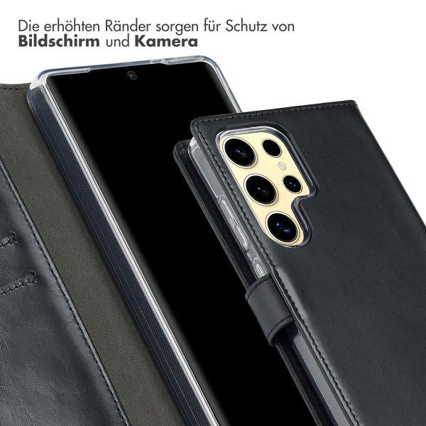 Selencia Echtleder Klapphülle Samsung Galaxy S25 Ultra - Schwarz