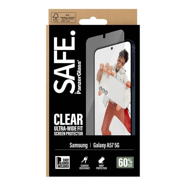 SAFE by PanzerGlass Ultra-Wide Fit Screenprotector inkl. Applikator Samsung Galaxy A57 (5G)
