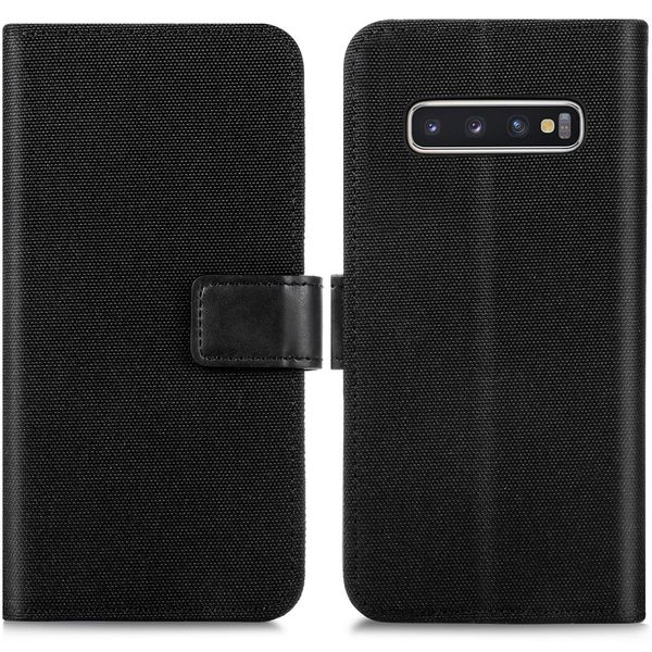 imoshion Luxuriöse Canvas-Klapphülle Samsung Galaxy S10 - Schwarz