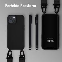 Selencia SilikonHülle mit abnehmbarem Band Apple iPhone 15 - Schwarz