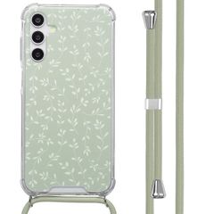 imoshion Design Hülle mit Band Samsung Galaxy A15 (5G) - Smoke Green Flowers