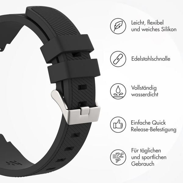 imoshion Flexibles Silikonarmband - Universeller 20-mm-Anschluss - Schwarz