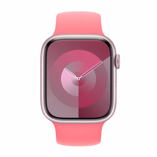 Apple Silikon Solo Loop für  Apple Watch Series 1 - 9 / SE (38/40/41 mm) | Series 10 / 11 (42 mm) - Größe 5 - Rosa