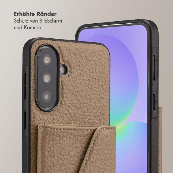 Selencia Sera HandyHülle mit Kordel und Umschlag-Kartenhalter Samsung Galaxy A37 (5G) - Taupe