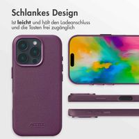 Accezz MagSafe Leather Backcover für das Apple iPhone 16 Pro - Heath Purple
