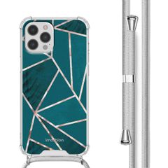 imoshion Design Hülle mit Band Apple iPhone 12 (Pro) - Petrol Green Graphic