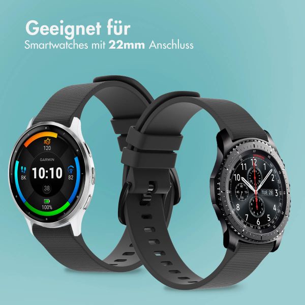 imoshion Sport-Silikonarmband mit Schnalle - Universelle 22 mm Anschluss - Schwarz