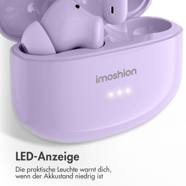 imoshion Aura Pro Earbuds – Kabellose Kopfhörer – Kabellose Bluetooth-Kopfhörer – Mit ANC-Geräuschunterdrückungsfunktion - Lavender Lilac