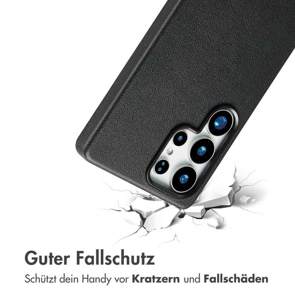 Accezz MagSafe Leather Backcover für das Samsung Galaxy S25 Ultra - Onyx Black