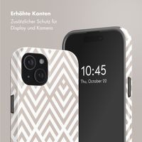 Selencia Vivid Tough Back Cover mit MagSafe für das iPhone 15 - Beige Zigzag